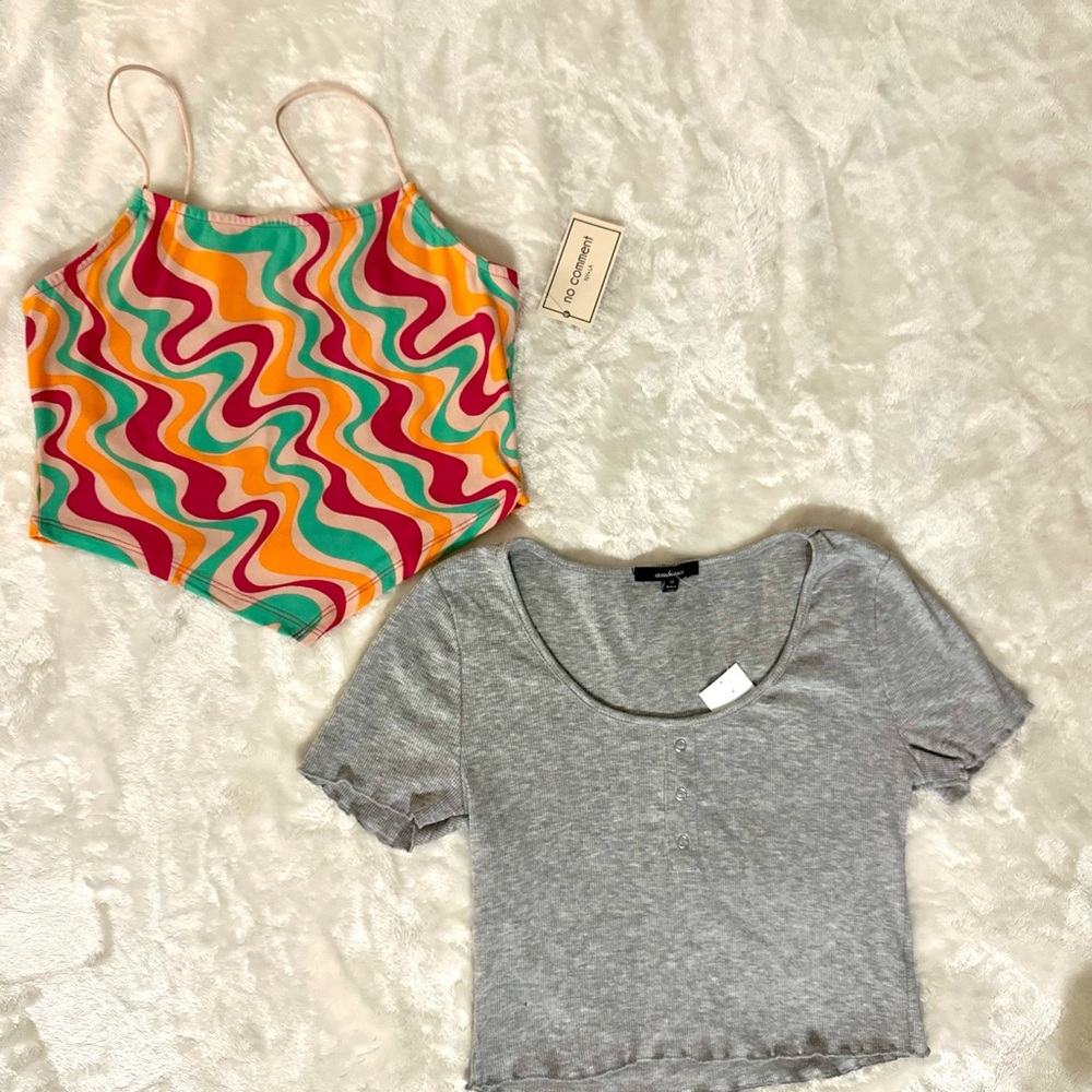 NWT Women’s Crop Top Bundle Lot of 2 Ambiance No Comment size M